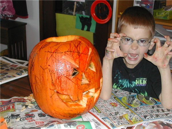 Bobby and his jack o'lantern